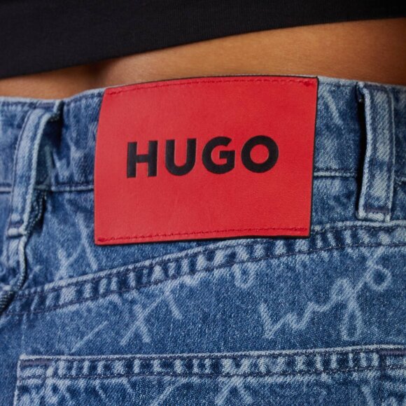 HUGO Women's Cotton Logo/High-Rise Denim Jeans  size:  29x32 Color: Blue - Picture 2 of 4